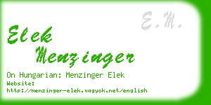 elek menzinger business card